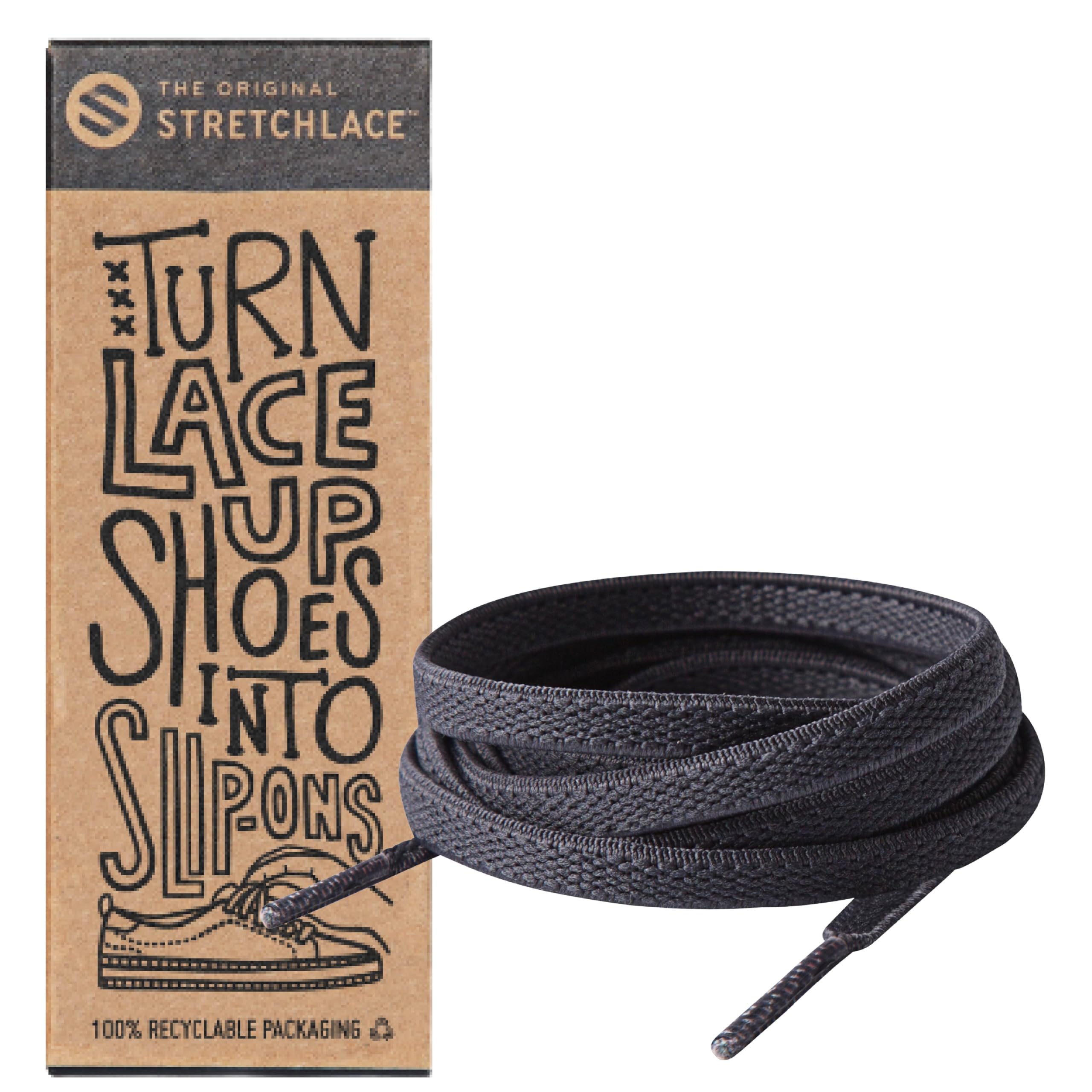 THE ORIGINAL STRETCHLACE Flat Elastic Shoelaces - Stretch Laces Turn Shoes to Slip-Ons, No-Tie Comfort, As Seen on Shark Tank