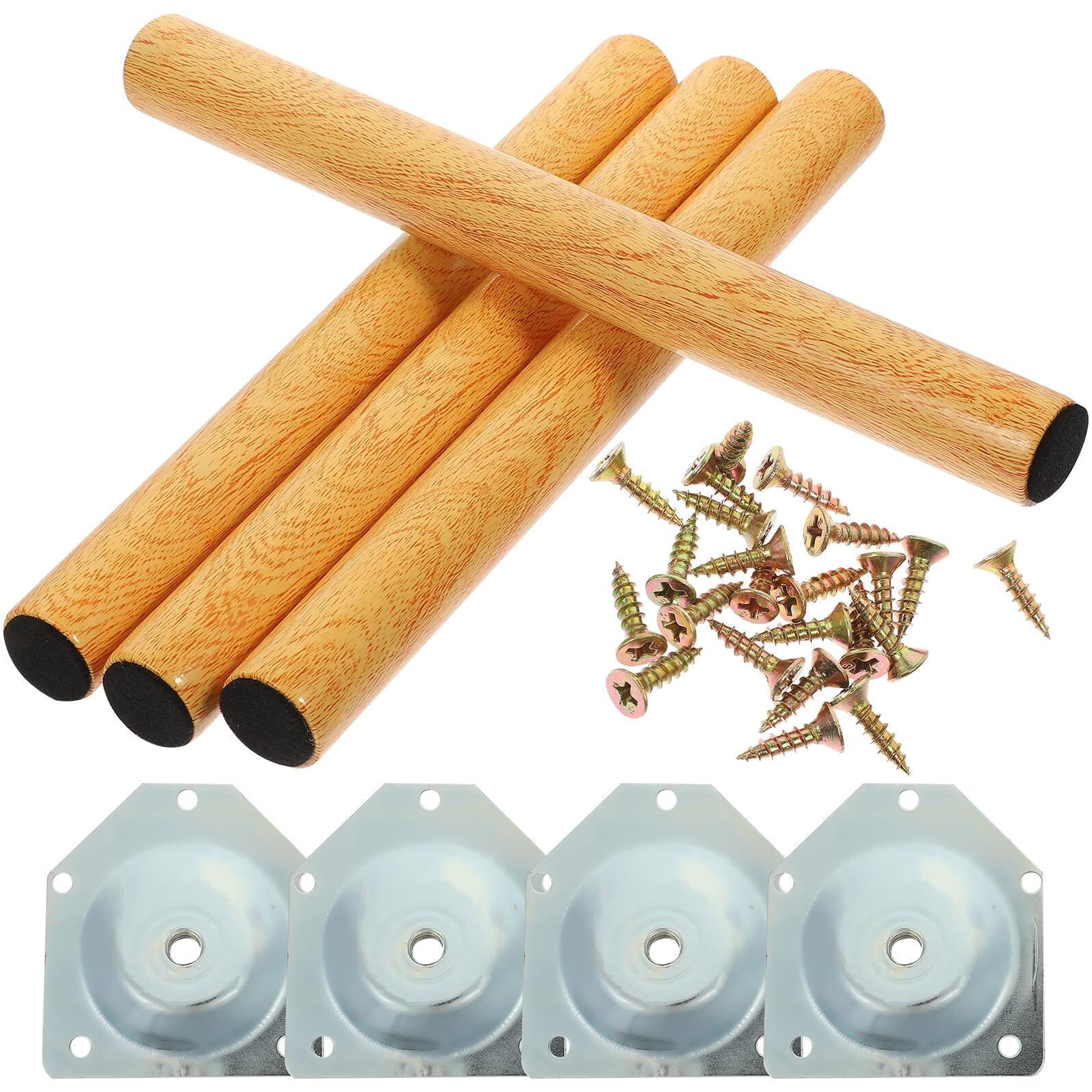 Pied pour meuble en bois massif pour chaise et table basse avec kit d'accessoires complets