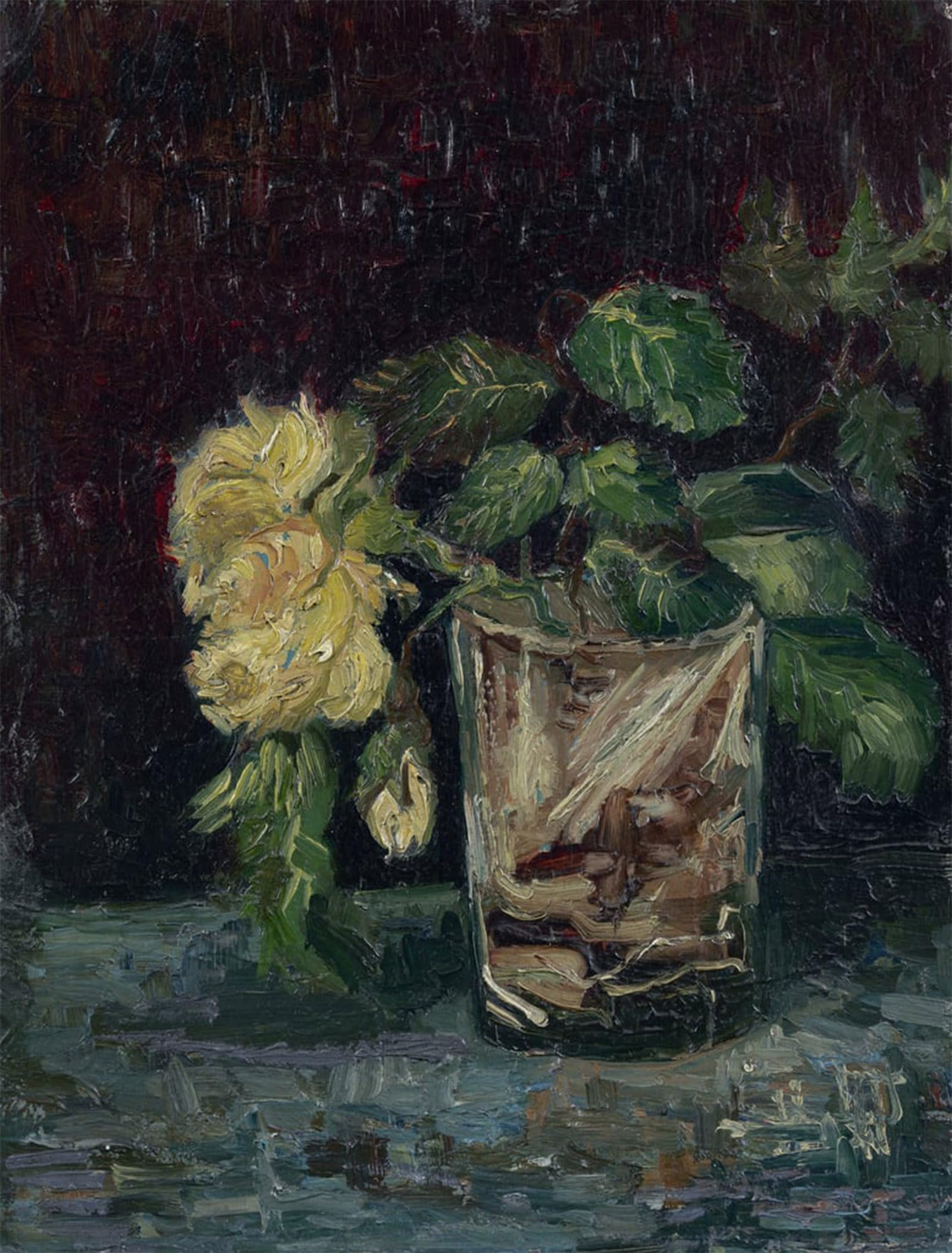 ARTXLXXBN Famous Painting Art Wall Decor Abstract Art Picture Glass with Yellow Roses Par Gogh Vincent Animal Pictures for Home Decor 60x90cm