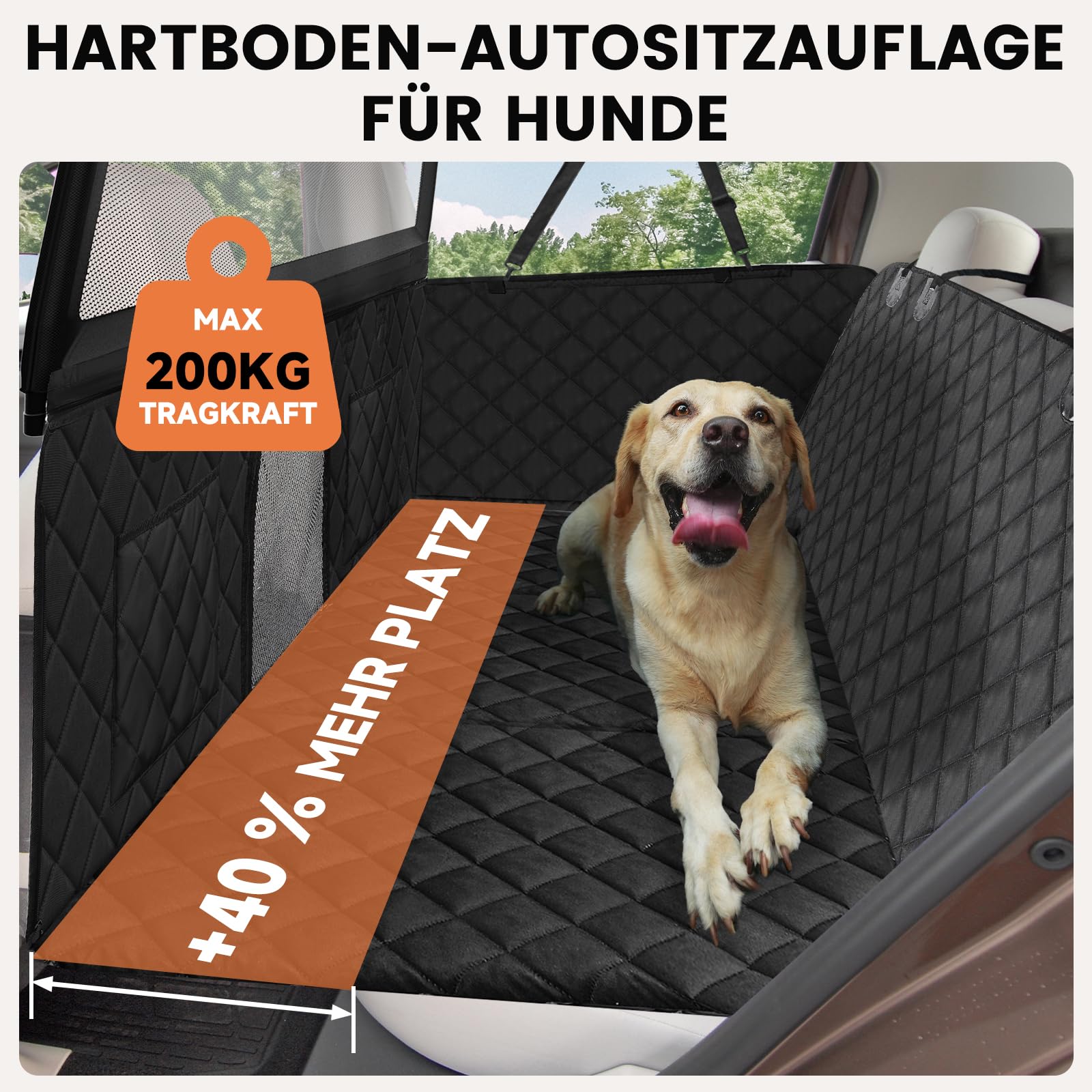 Snagle Paw Coperta per cani per sedile posteriore, 79 cm, alta copertura per sedili posteriori con rete a finestra, impermeabile e antiscivolo, portata 200 kg, coperta universale per SUV e camion