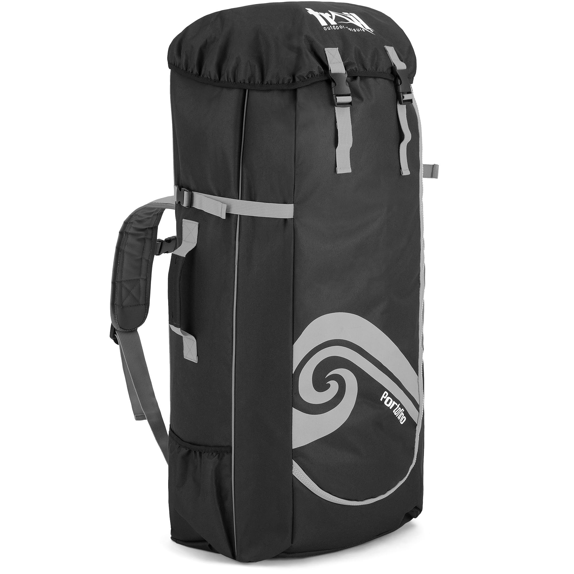 Trail Portofino Paddle Board Bag, Universal Lightweight Travel Backpack Compatible with Most 10ft Inflatable SUPs, Oversized with Front Loading Zip, Adjustable Straps, Padded Back, Drainage Holes