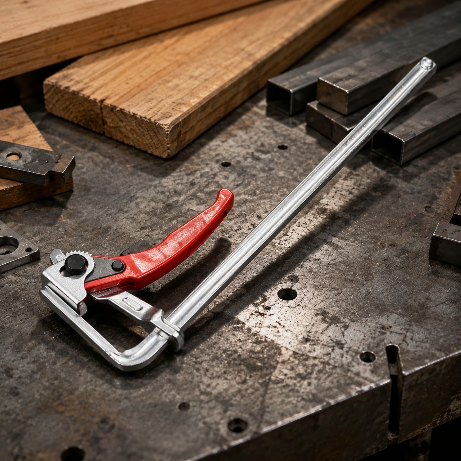 perfk Morsetto Binario in Acciaio | Morsetto icchetto, per Officina, 200x60mm