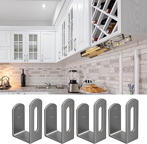 Soporte para tabla de cortar debajo del gabinete, 4 piezas, soporte para tabla de cortar, tapas de ollas, estante de almacenamiento de acero