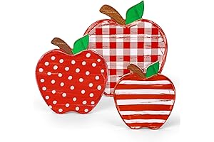 Whaline Apple Decorations Wooden Back to School Signs and Centerpieces