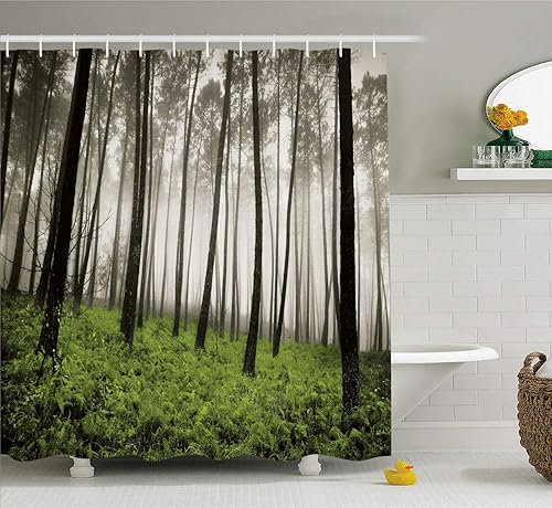 Miniatura 59 de Ambesonne Cortina de ducha de perro salchicha, cachorro salchicha sobre un fondo turquesa abstracto, animal de raza pura, juego de decoración de