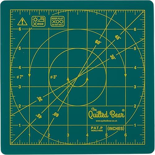 Miniatura 2 de The Quilted Bear Alfombrilla de corte giratoria de 7 x 7 pulgadas, alfombrilla de corte cuadrada autocurable de 360 con innovador mecanismo de