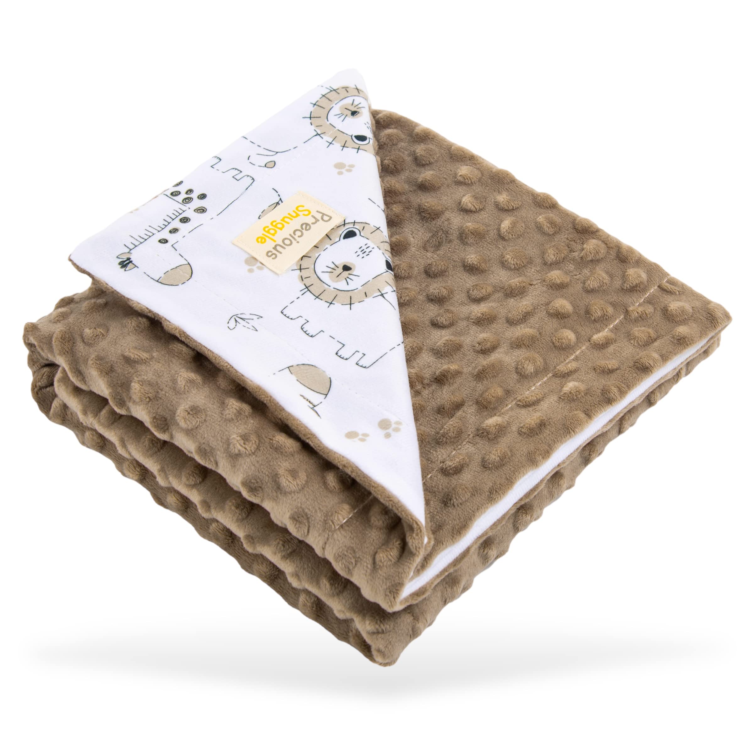 Precious Snuggle | N E W Precious Baby Blanket 2023 | Ultra Soft Dotted Baby Fleece Blanket | 75cm x 103cm - Pram/Travel/Moses Basket (African Safari)