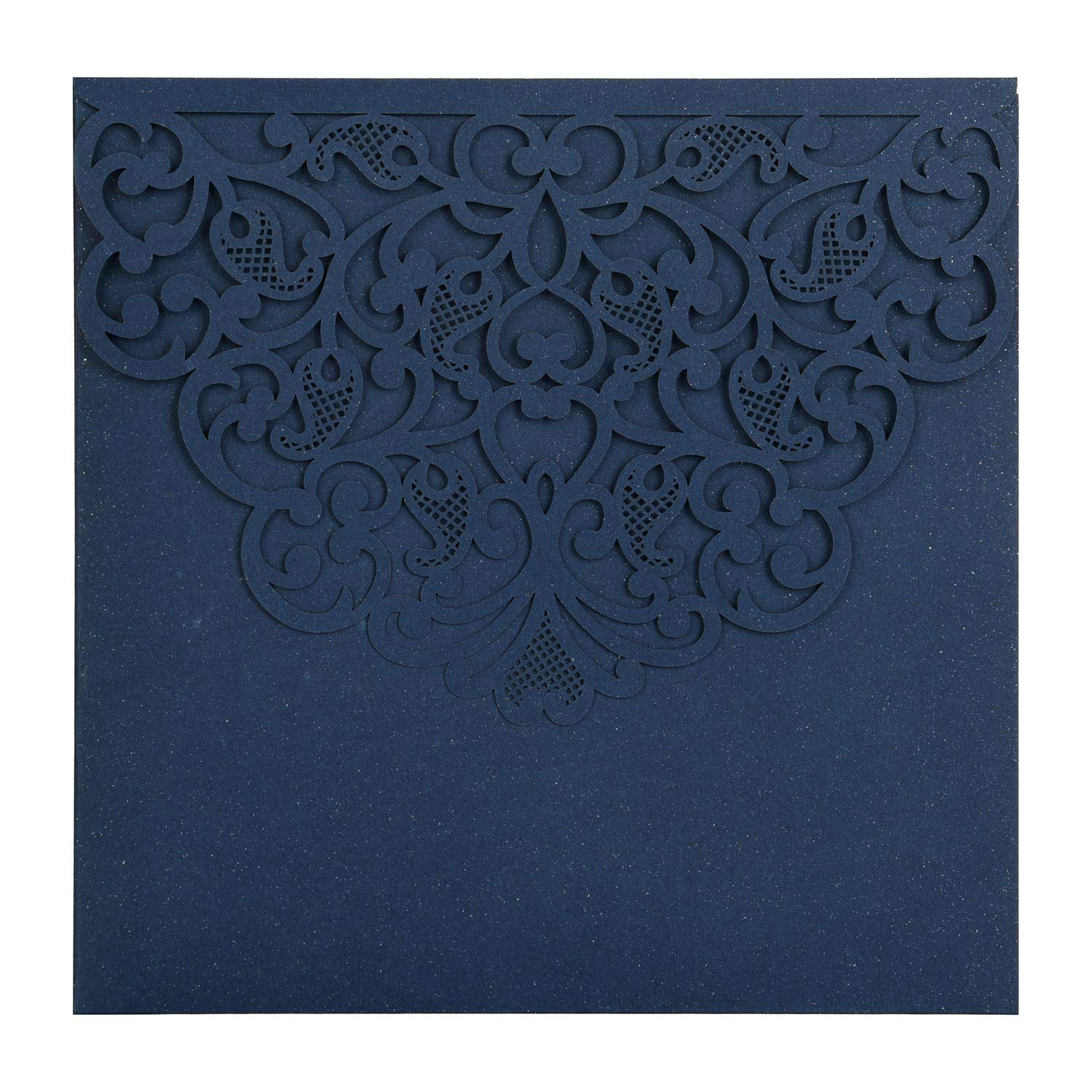 Kit 40 Inviti Matrimonio Fai-da-Te FOMTOR | Taglio Laser Vuoti Con Carta E Buste | 7x4.7 Pollici, Blu