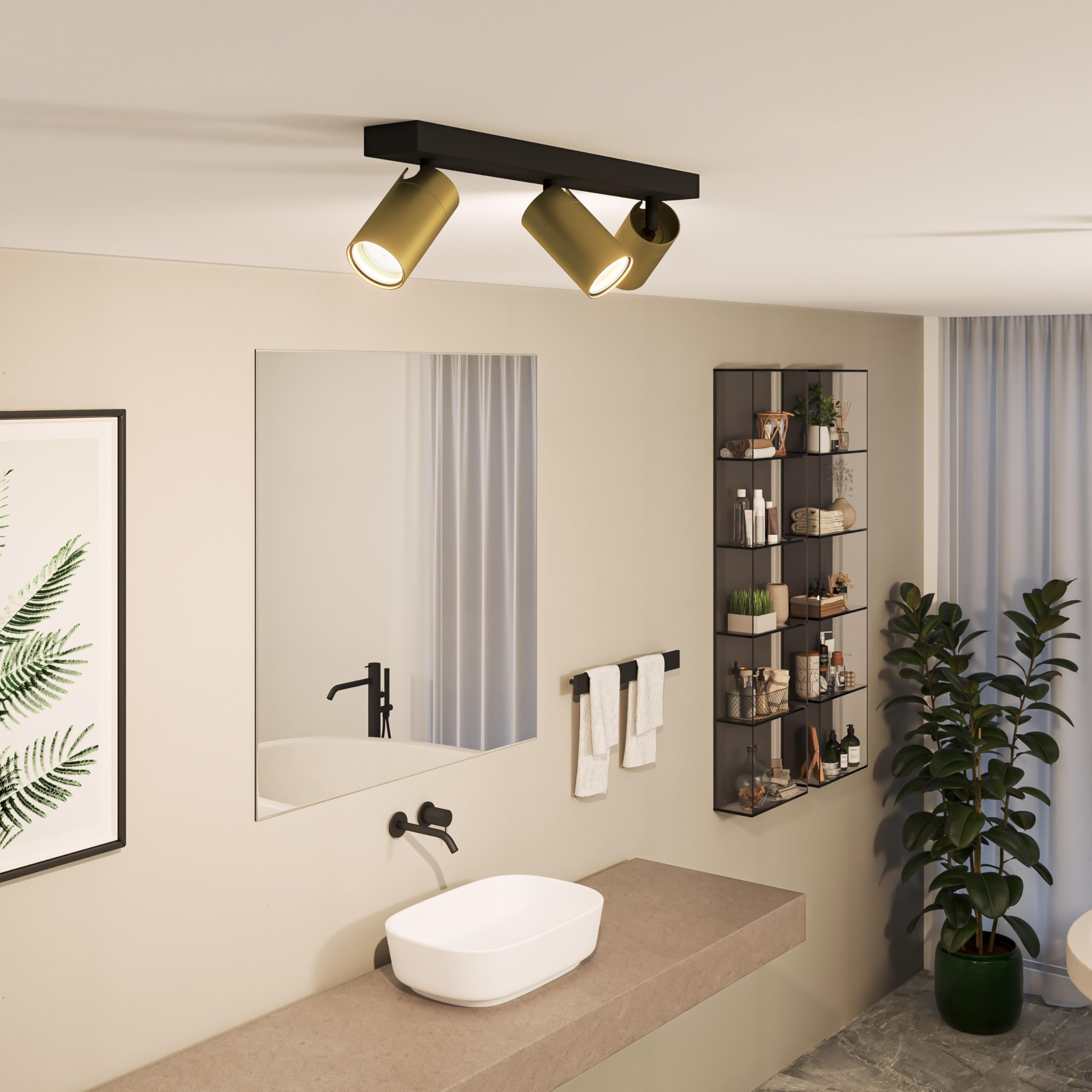 Philips Hue Idris Foco de superficie Negro/Oro - 3 luces - Luz cálida/fría
