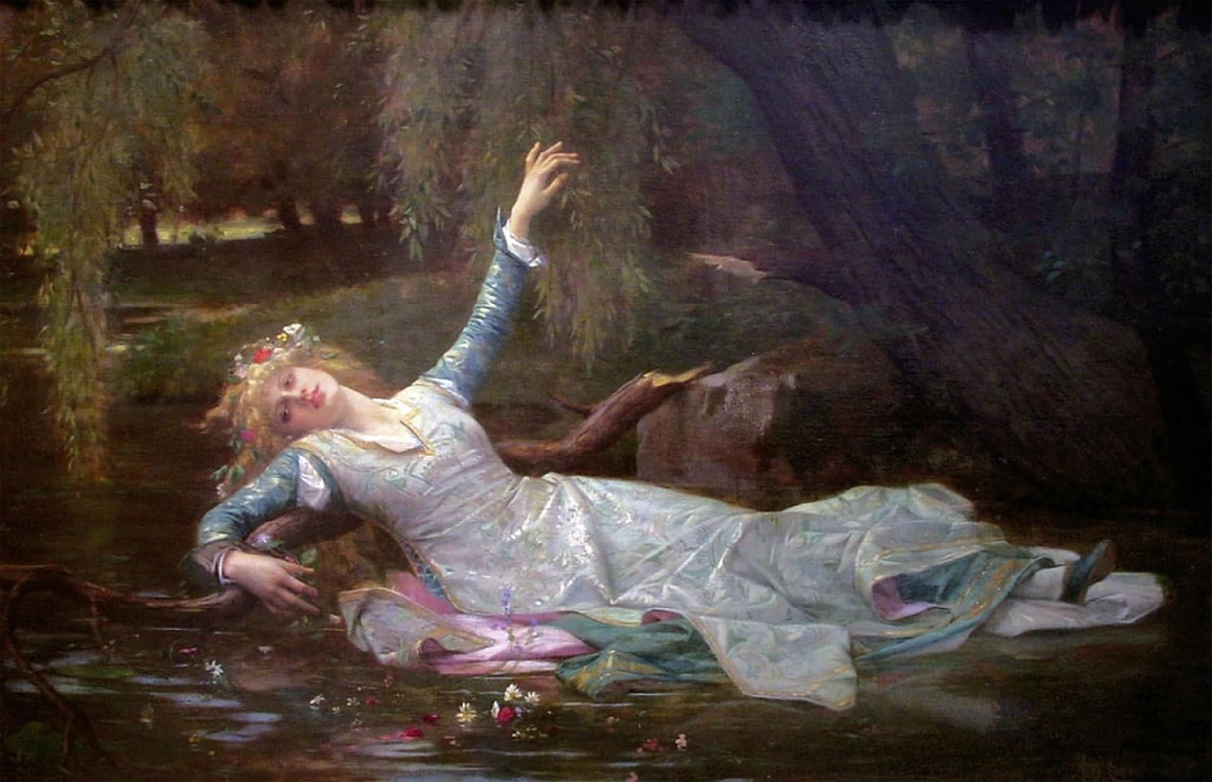 RZHRHJES Vintage Picture Wall Picture Painting Print Poster Ophelia by Cabanel Abstract Wall Art Painting for Home Decor 60x90cm