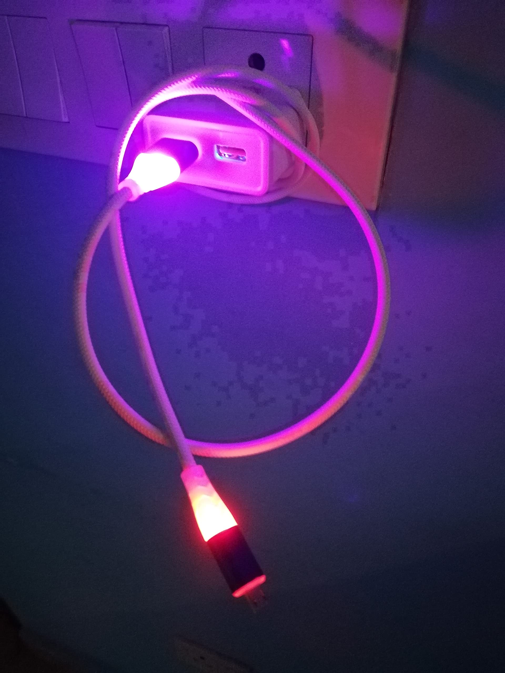 ST INDIA- TYPE C USB CABLE ONLY FOR CHARGING with LED Light with multi color light in both sides only Fast Charging Cable Compatible with All devices (B0CK8PNXMN) Amazon Price History, Amazon Price Tracker