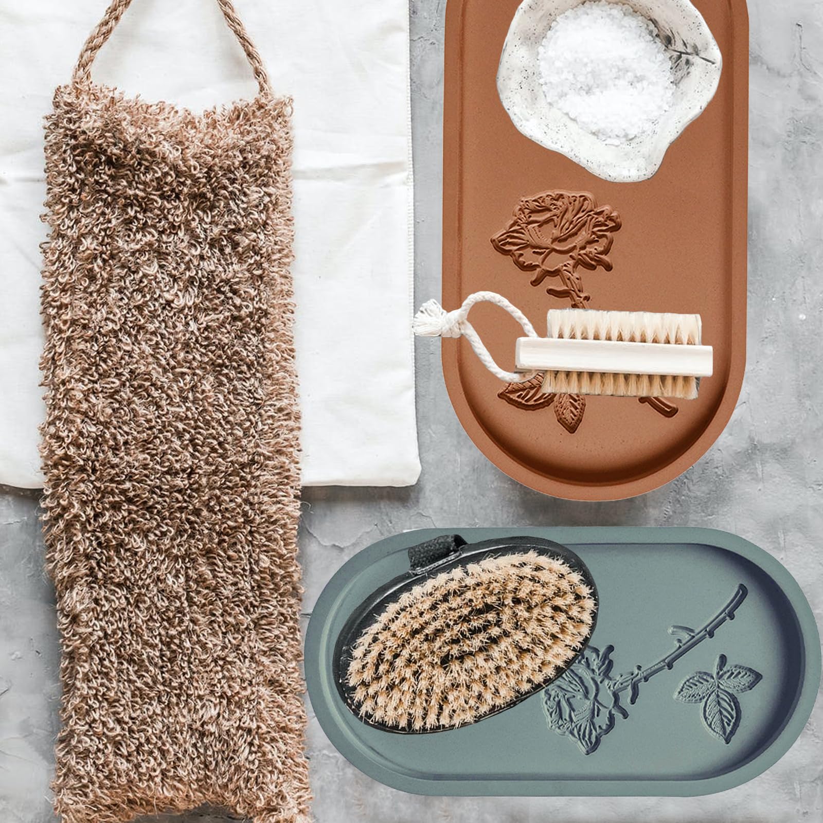 Wehous Oval Tray Molds for Resin Concrete, 2 Size Rose Carved Oval Silicone Mold, Tray Epoxy Resin Casting Mold for Jewelry Holder Bathroom Vanity Tray Candle Holder Storage Floral Crafts Gift - Image 7