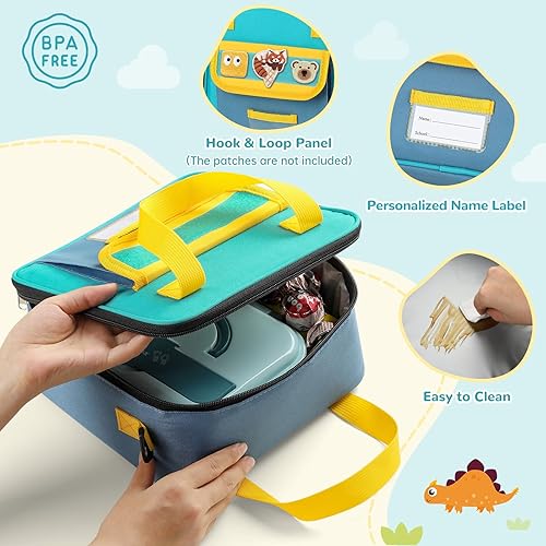 Miniatura 3 de REDSHELL Lonchera táctica para niños, bolsa de almuerzo aislada grande para niños y niñas, lonchera cuadrada para niños pequeños, bolsa de almuerzo