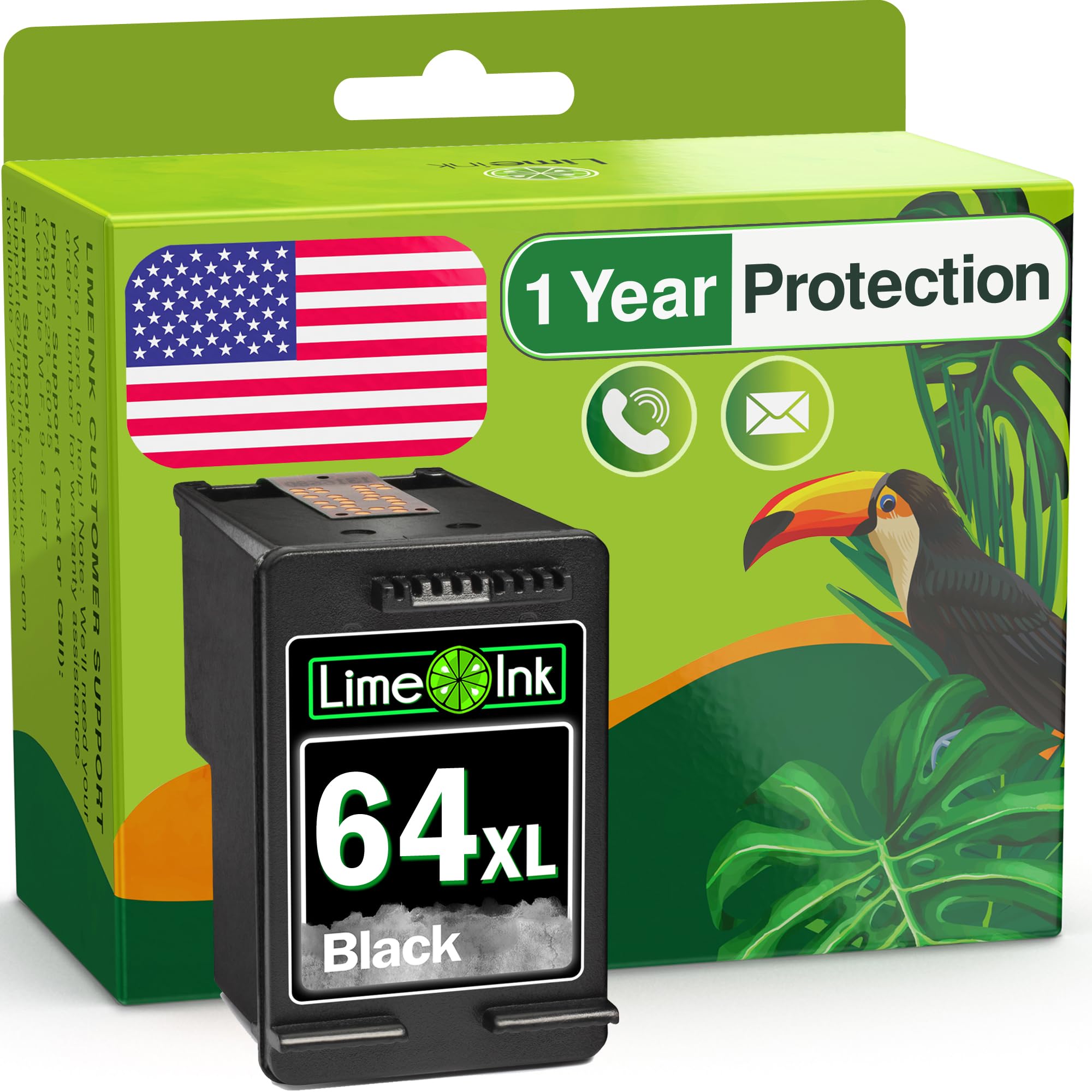 LimeinkRemanufactured Ink Cartridges Replacement for HP 64 Ink Cartridges for HP 64xl Cartridge Combo Pack Printer 64 XL Envy for Printer - 1 Black