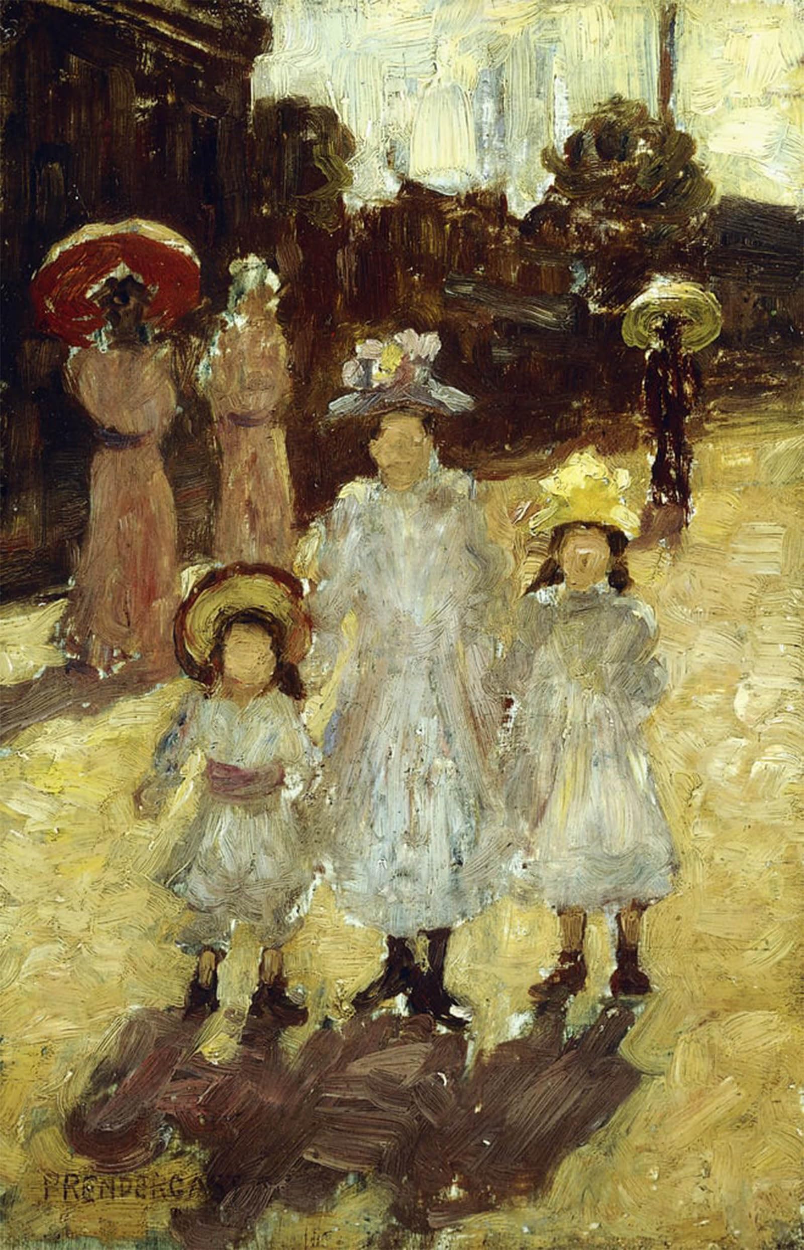 Posteriik No Frame Vintage Art Print Images Pictures Print Sunday Morning In Paris By Maurice Brazil Prendergast Modern Colour Posters For Office Home Decor 60X90cm