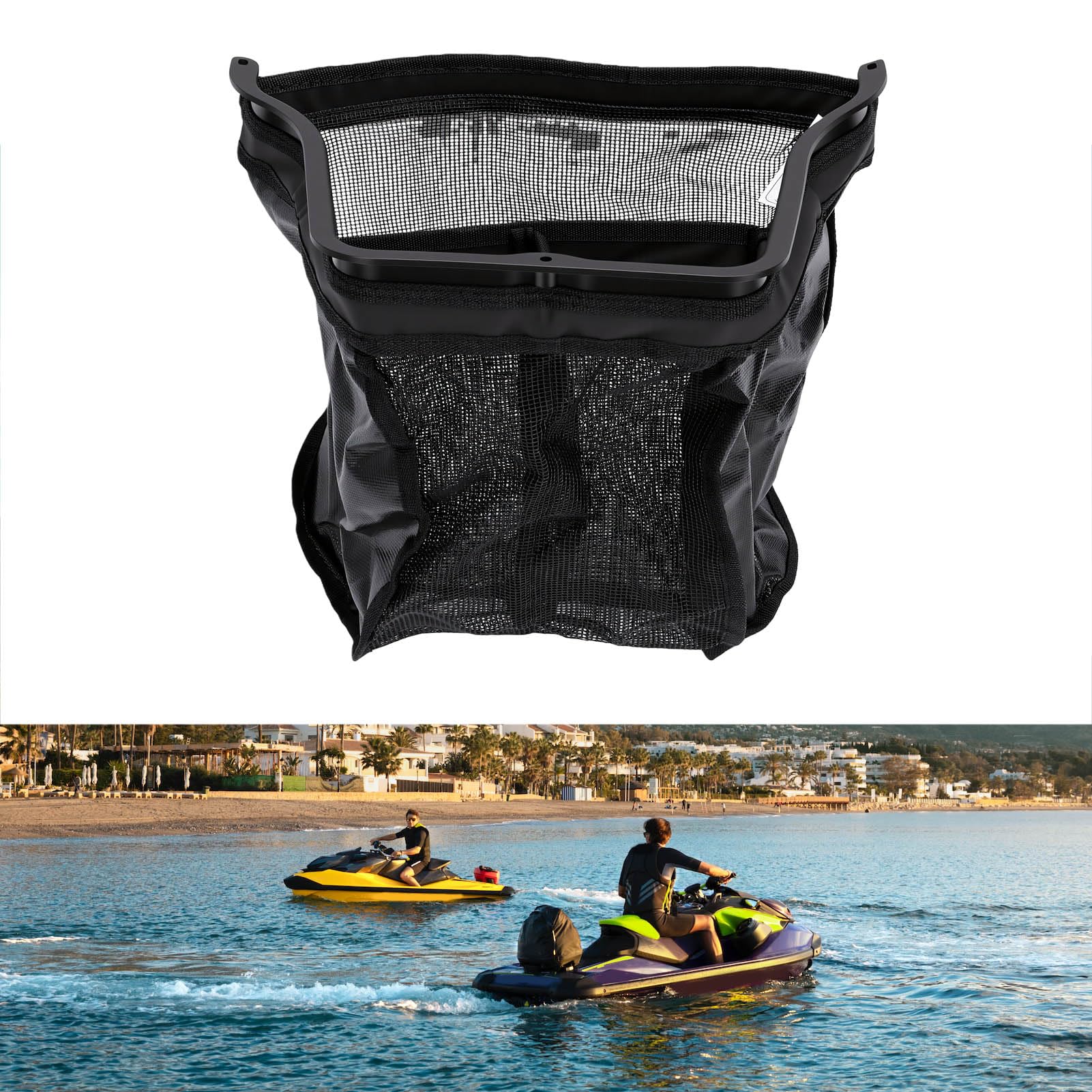 Sxhlseller Organizer per Contenitore Portaoggetti da 10,7 Litri, Ricambio OEM Nero in Rete per RXT GTX Wake Pro Fish Pro 2018+ 295100835 |Borsa Organizer Traspirante di Grado Marino per Accessori