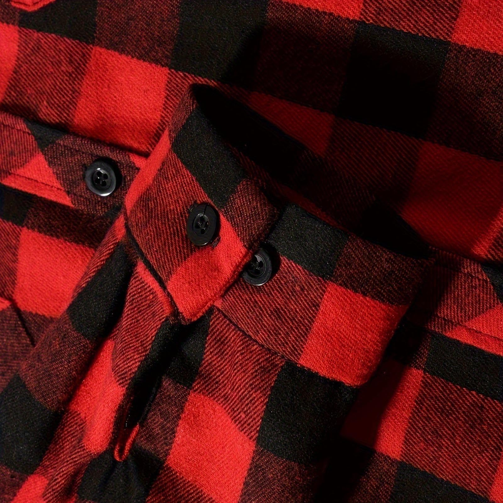 Shirts for Men Long Sleeve Fashion Casual Button Down Plaid Shirt Drawstring Hooded Jackets Lightweight Shacket 2026 — view 2