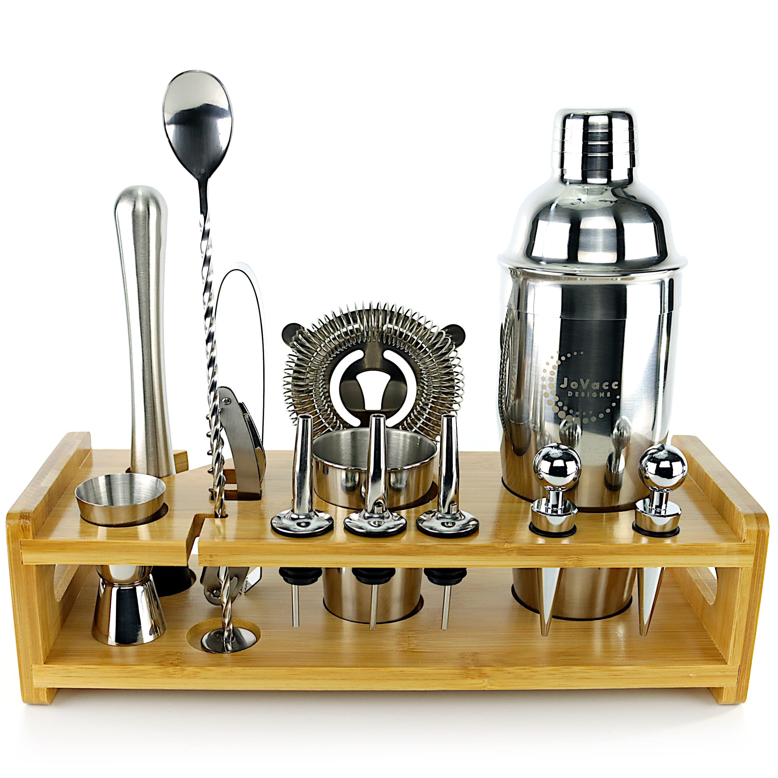 Cocktail Shaker Set with Stand 19-Piece - Bar Cocktail Shaker Set - Stainless Steel Cocktail Sets Ba