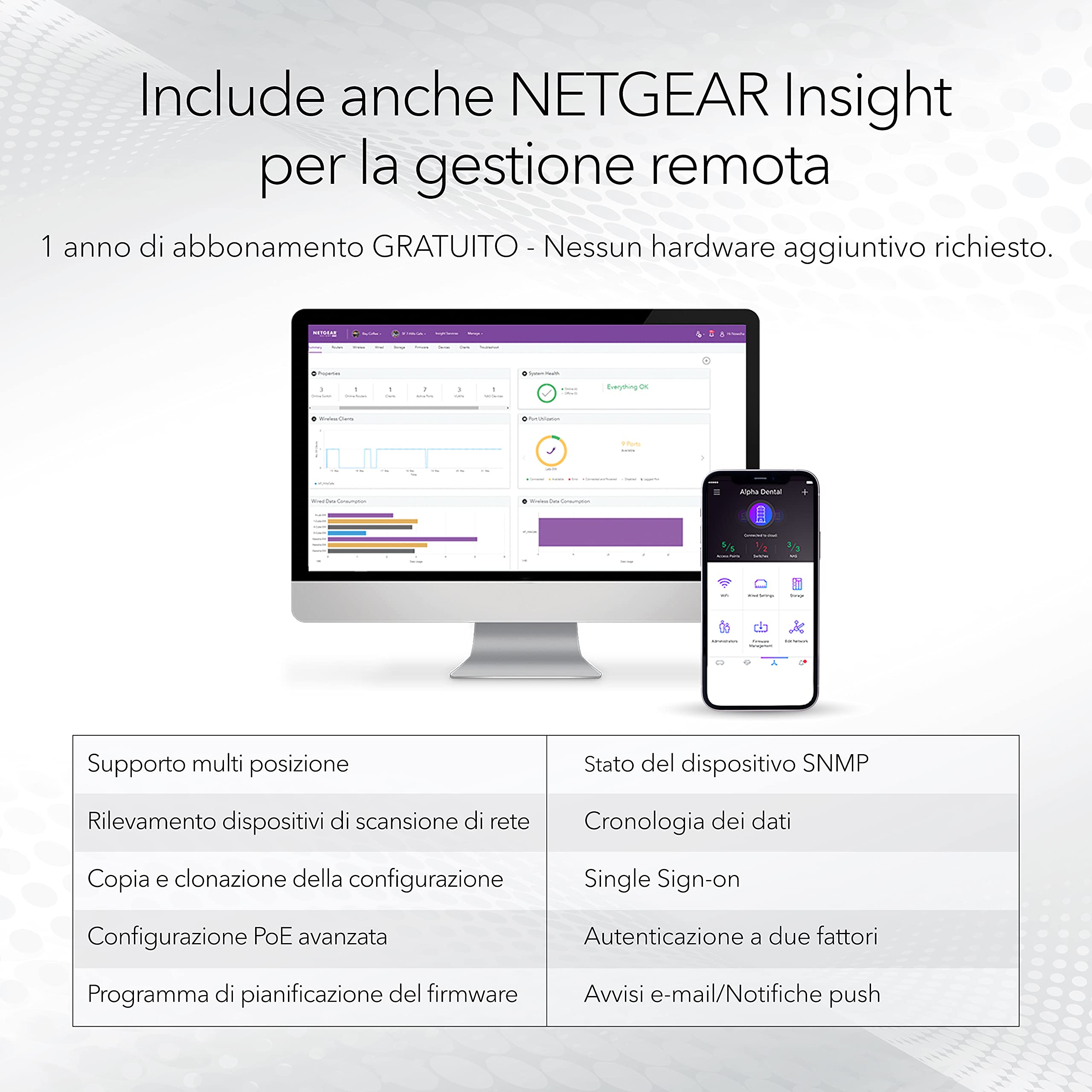 NETGEAR Switch Ethernet MS510TXUP 10 porte da 10 GB, Switch PoE, multi-gigabit ,con 8 PoE++ da 295 W, 2 SFP+ da 10 G, gestione Insight Cloud, montaggio su desktop/rack