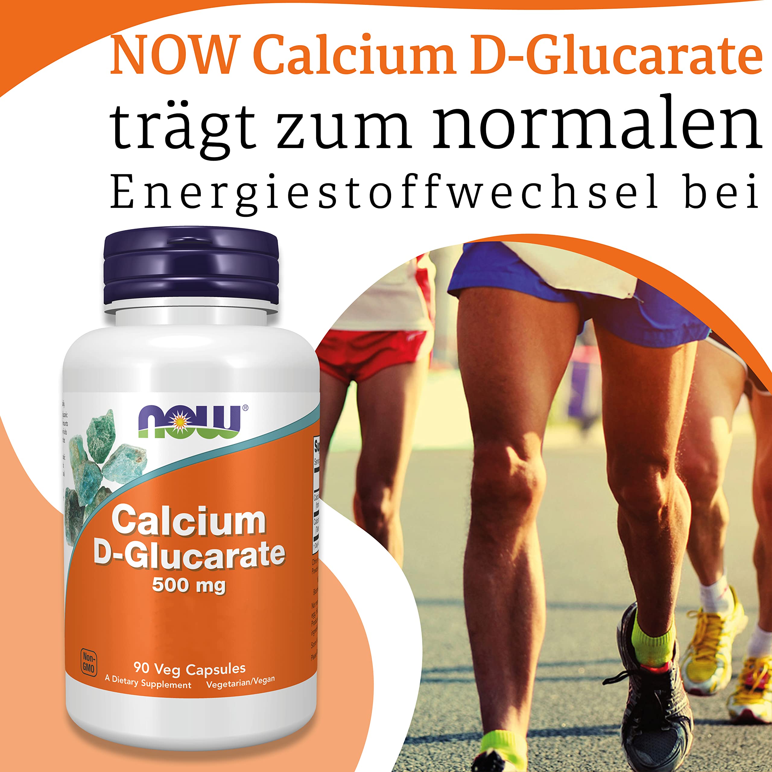 Now Foods Calcium-D-Glucarat, 500mg, hochdosiert, 90 vegane Kapseln, Laborgeprüft, Glutenfrei, Sojafrei, Vegetarisch, Ohne Gentechnik