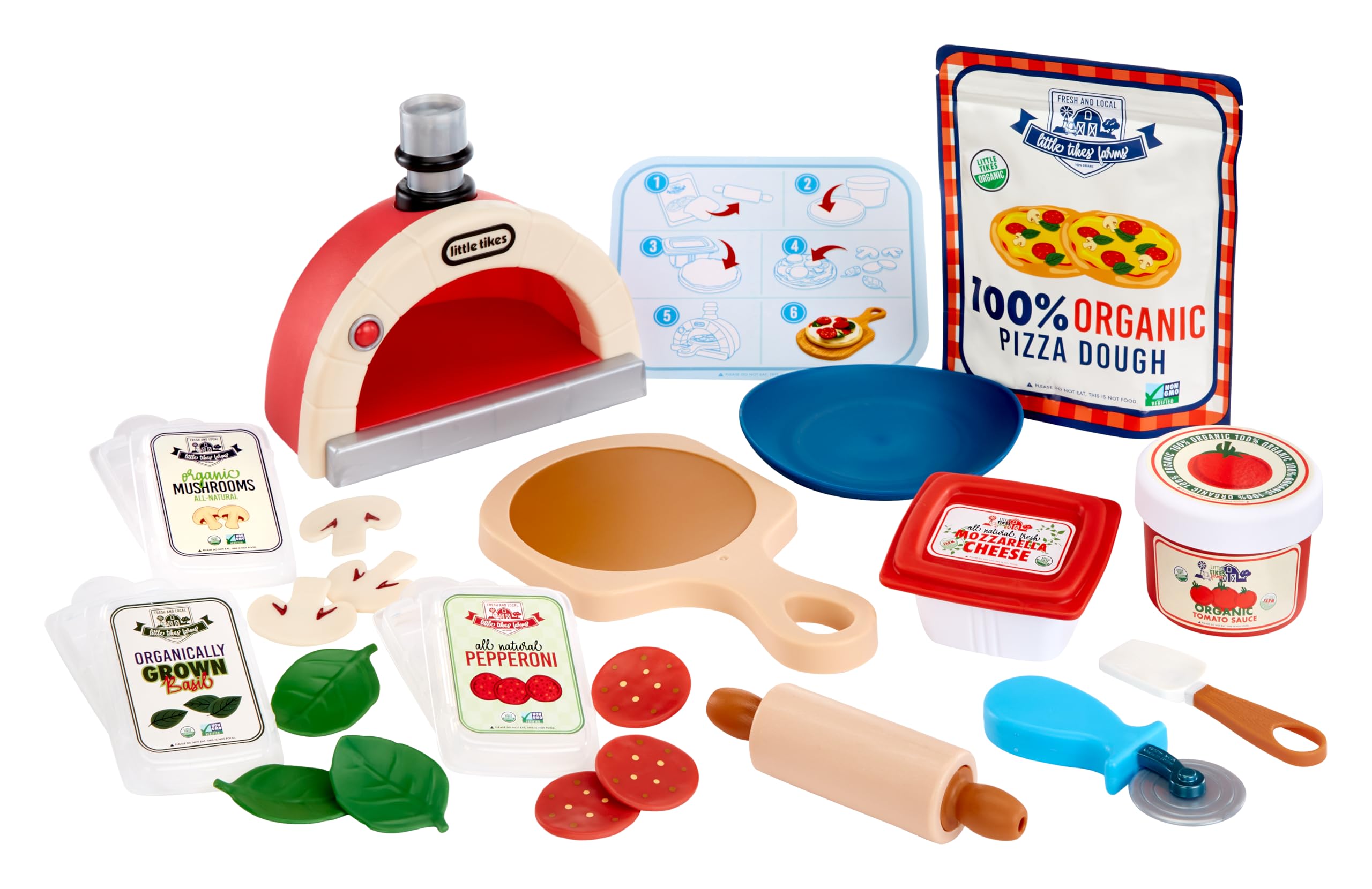 Little Tikes Creative Chefs Pizza Kit - con Arena Especial de Juego Make-It! Mix, 22 Accesorios, Juego de Chef de Pizza Realista, para Niños y Niñas Mayores de 3 Años, NO Comestible