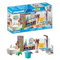 PLAYMOBIL myLife 71611 Bagno con vasca, include due personaggi e numerosi accessori