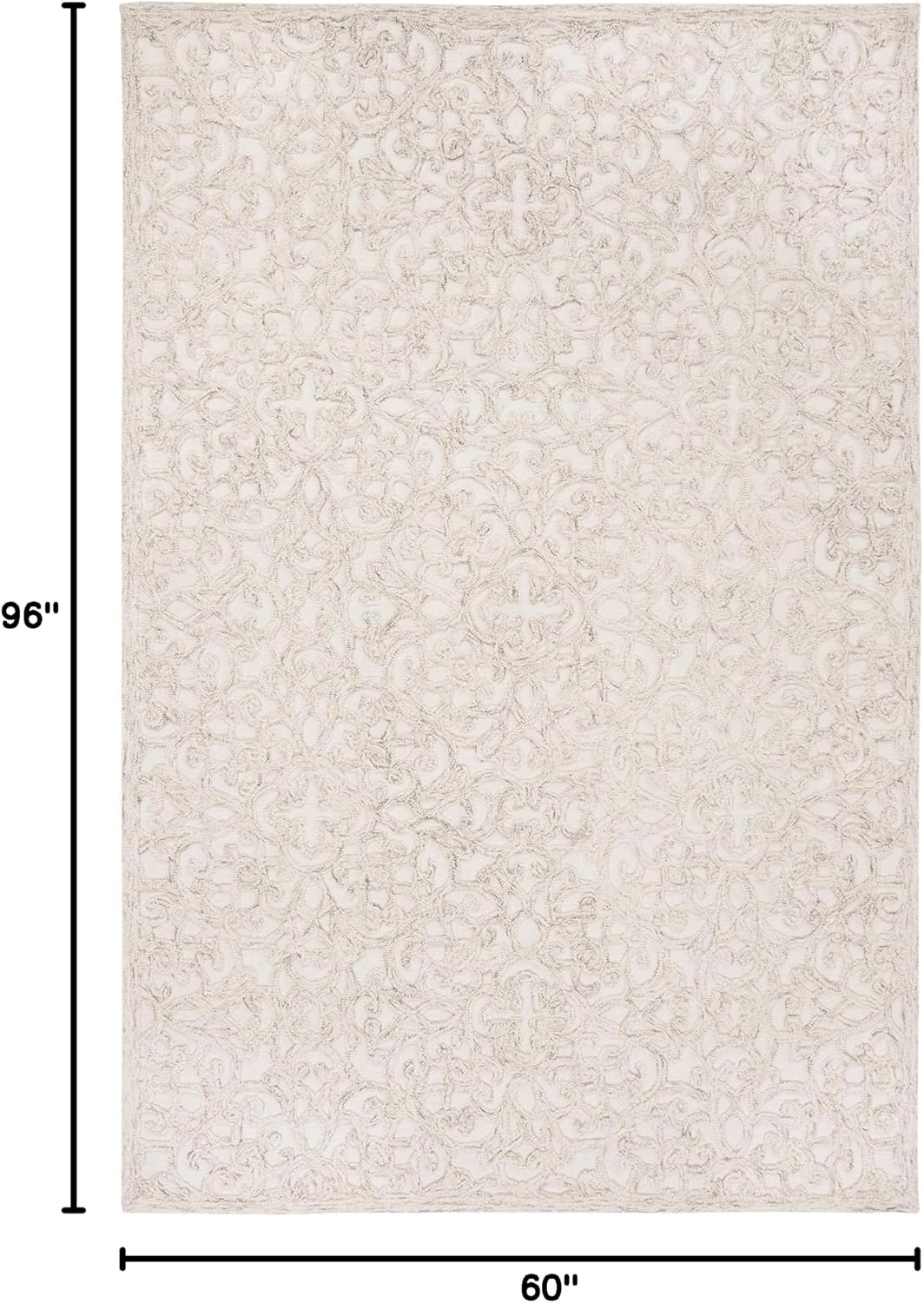 SAFAVIEH Trace Collection Area Rug - 5' x 8', Camel & Ivory, Handmade Wool, Ideal for High Traffic Areas in Living Room, Bedroom (TRC103E)