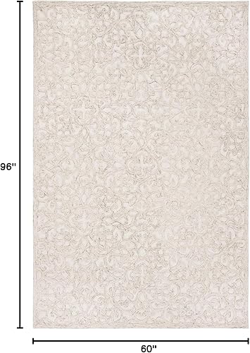 Miniatura 7 de SAFAVIEH Trace Collection - Alfombra de área de 5 x 8 pies, color camello y marfil, lana hecha a mano, ideal para zonas de alto tráfico en sala de