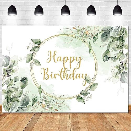 Miniatura 1 de Fondo de fotografía de hojas de eucalipto y suculentas, vegetación, hojas de eucalipto, para decoración de fiesta de cumpleaños, suministros de