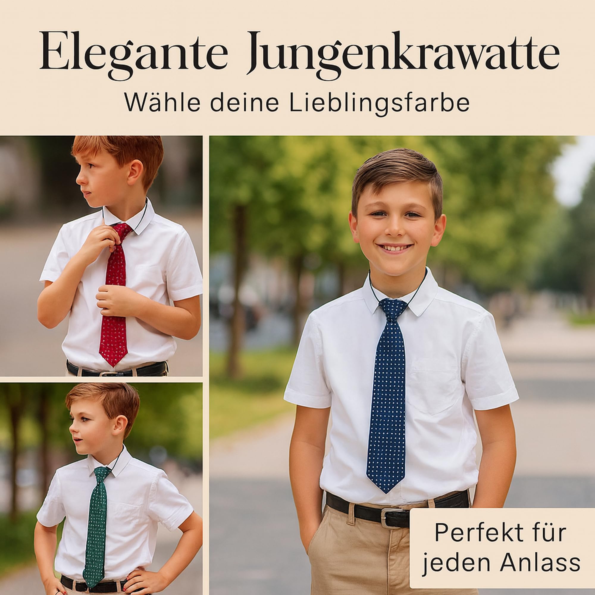 Krawat dziecięcy z elastyczną gumką, Ciemnoniebieski, XS