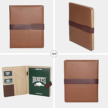 ROOTS Premium Vegan Leather Executive Slim Business Organizer