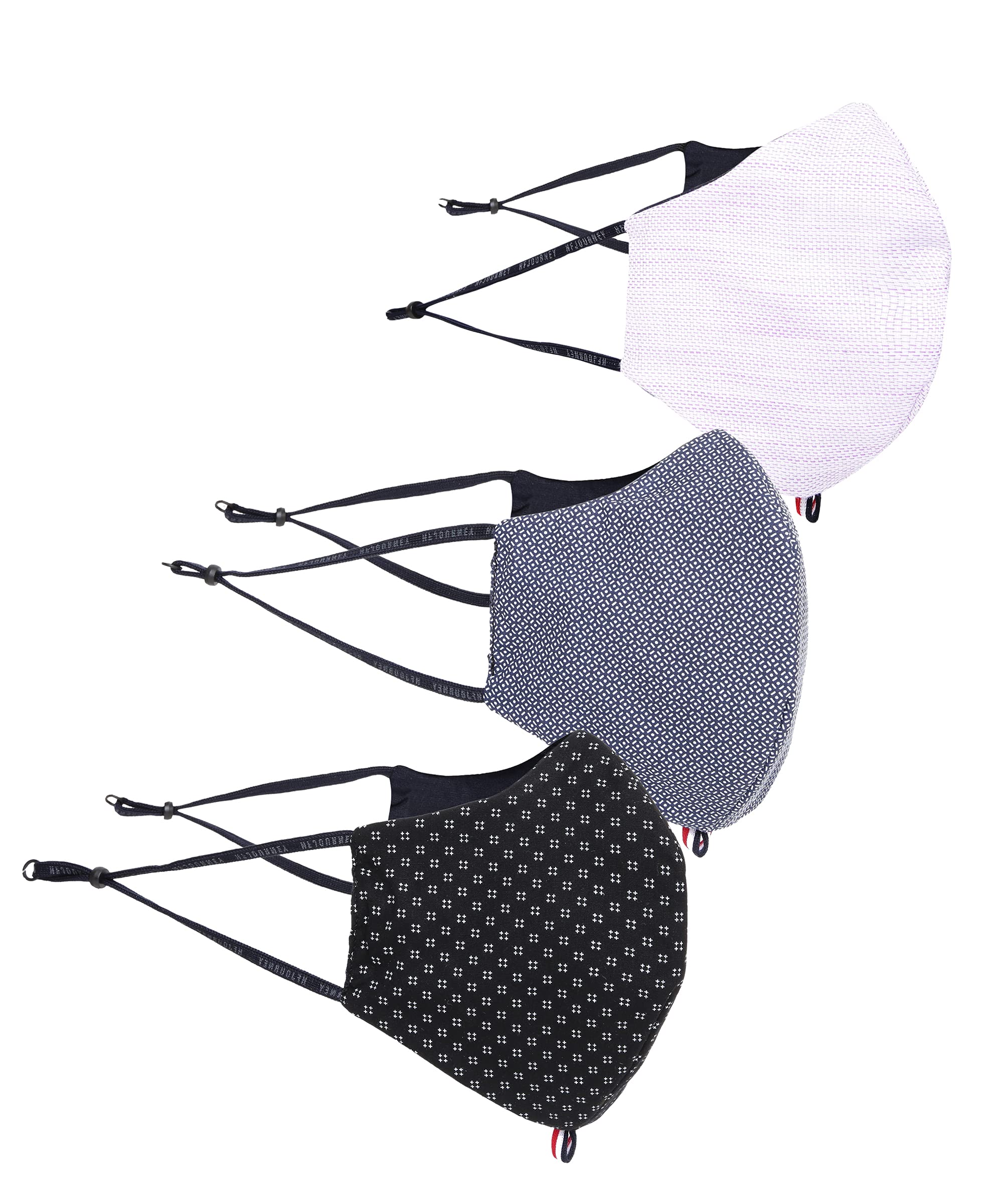 HF JOURNEY Washable & Reusable Face Mask For Men & Women | I2J2D2 ( Pack Of 3)|