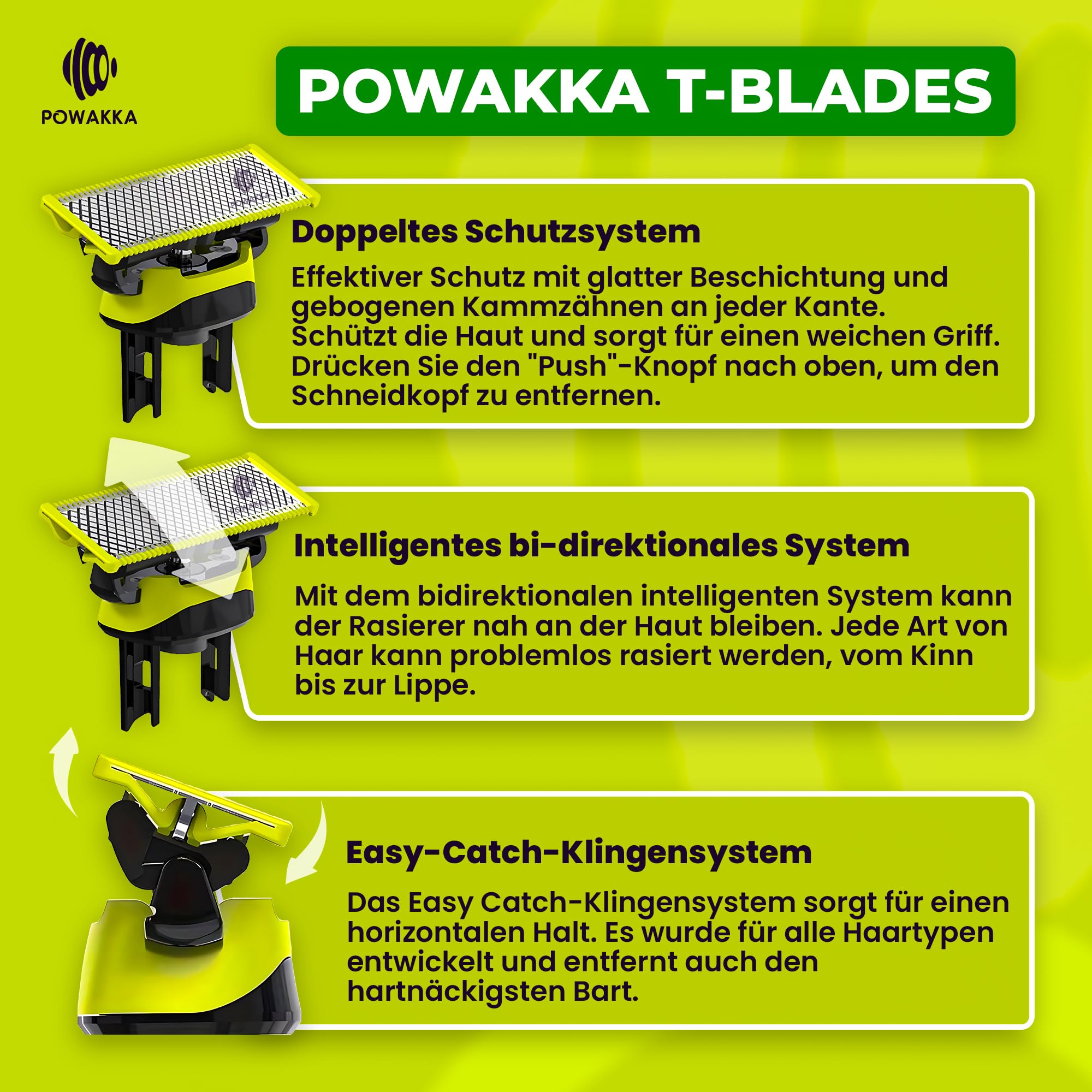 T-Blade Kompatible Ersatzklingen für OneBlade