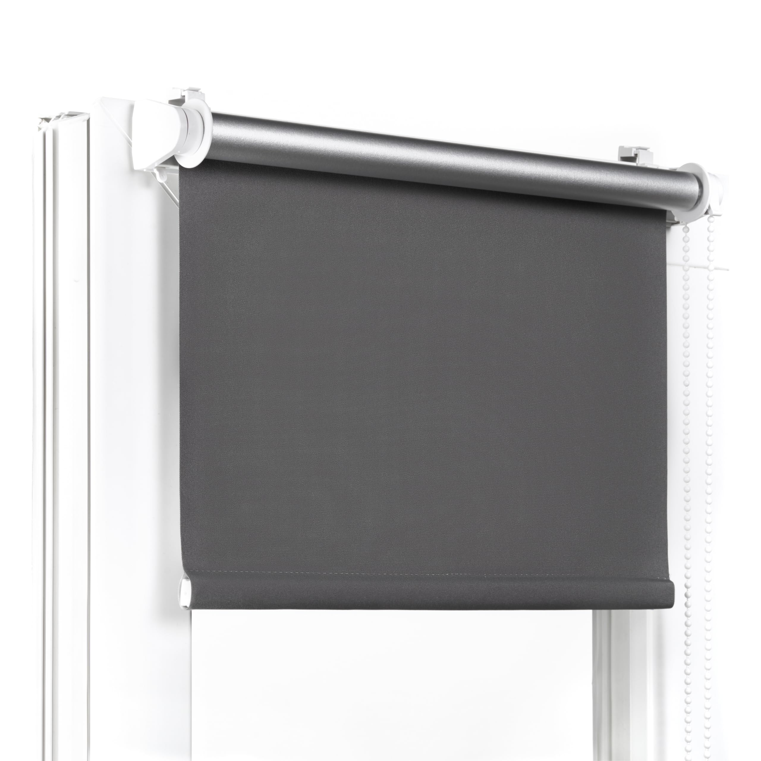 Rollos Für Fenster Ohne Bohren Dunkelgrau - Verdunkelungsrollo B130 x H150 cm - Klemmrollo Verdunkelung - Fensterrollo Für Balkontüren - Verdunklungsrollo Leicht Zu Installieren