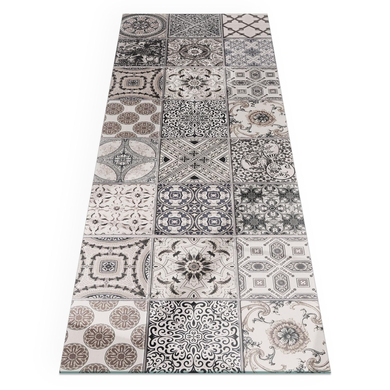 Revêtement de sol en verre pour cheminée 125x50 cm avec motif carreaux