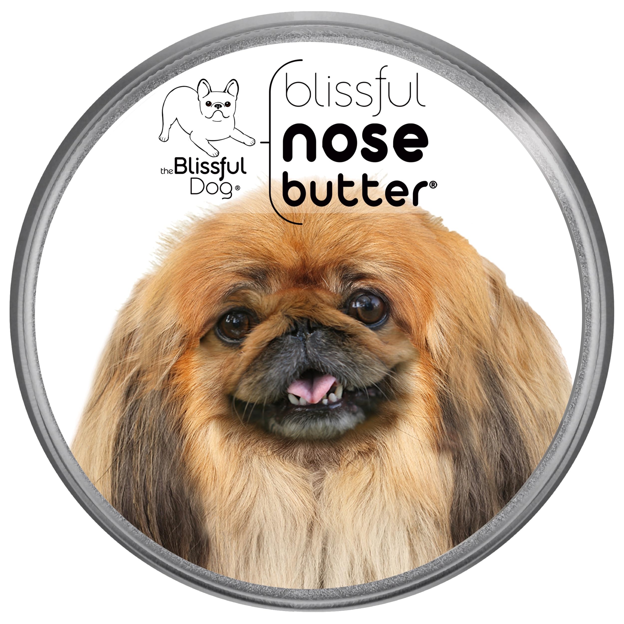The Blissful Dog Pekingese Nose Butter for Dry, Cracked Skin, Lick-Safe Dog Nose Balm with Moisturizing Shea Butter, Almond, Olive, and Essential Oils, Pet Supplies, Uncented, 4 oz.