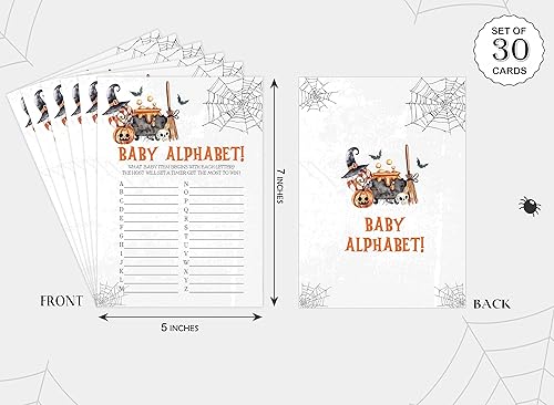 Miniatura 2 de Juego del alfabeto de Halloween para bebé, juego de Halloween para baby shower, decoraciones de baby shower, suministros de fiesta de revelación de