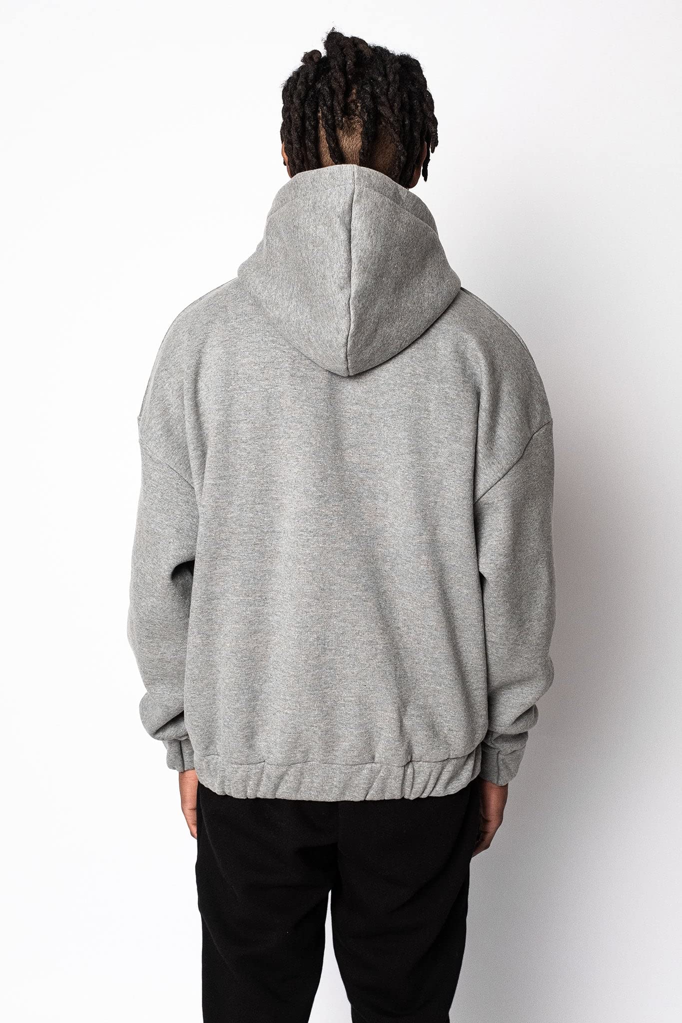 Dropsize Super Heavy Oversize BLANK Zip Hoodie Dark Grey Urban Streetwear Oversize Zipper, 360 GSM Cotone, con Cappuccio Uomo