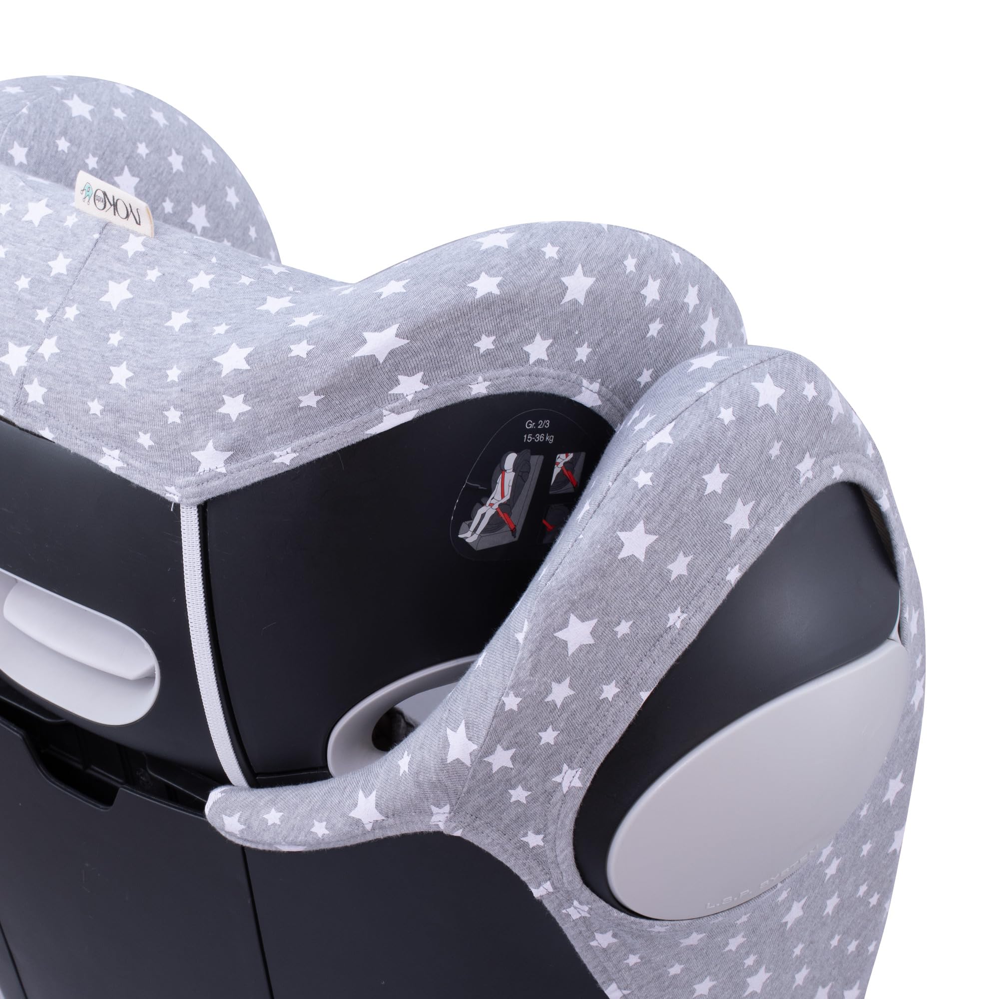 JYOKO KIDS Pokrowiec na fotelik samochodowy kompatybilny z Cybex Pallas M - S Fix (White Star)