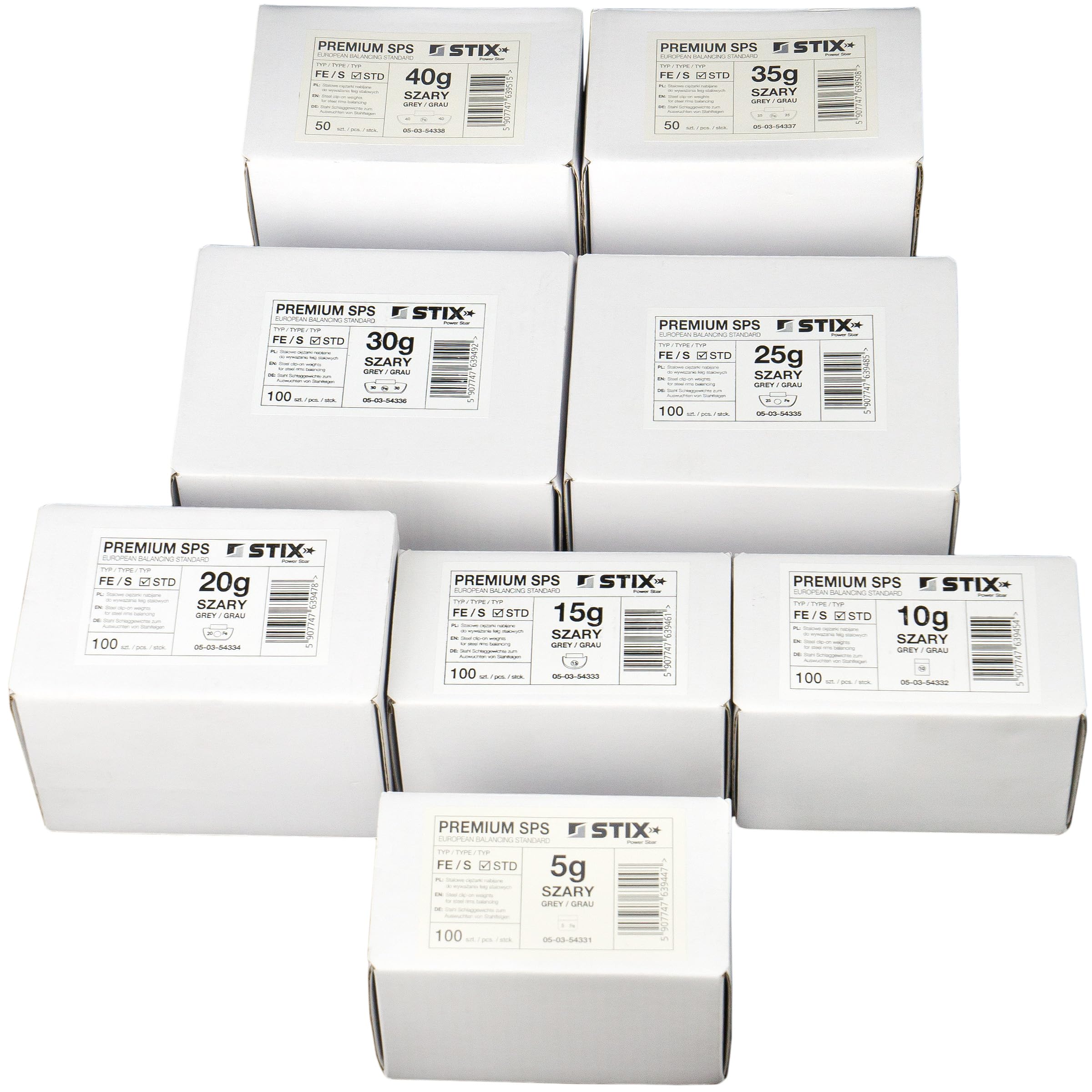 Stix Schlaggewichte Stahlfelgen Set 5-40g FE/S Auswuchtgewichte 700 STK