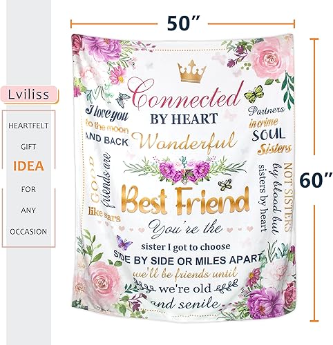 Miniatura 6 de Regalos de cumpleaños para mejores amigas, manta de mejor amiga, regalos para mejores amigas, mujeres, ideas de regalos para mujeres, manta de