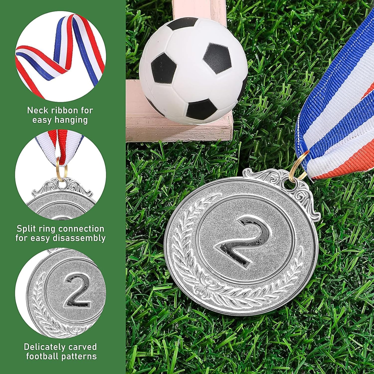 MALLOOM 30 Médailles en Or, Argent et Bronze – Médailles de vainqueur pour compétitions, fêtes, Style Olympique