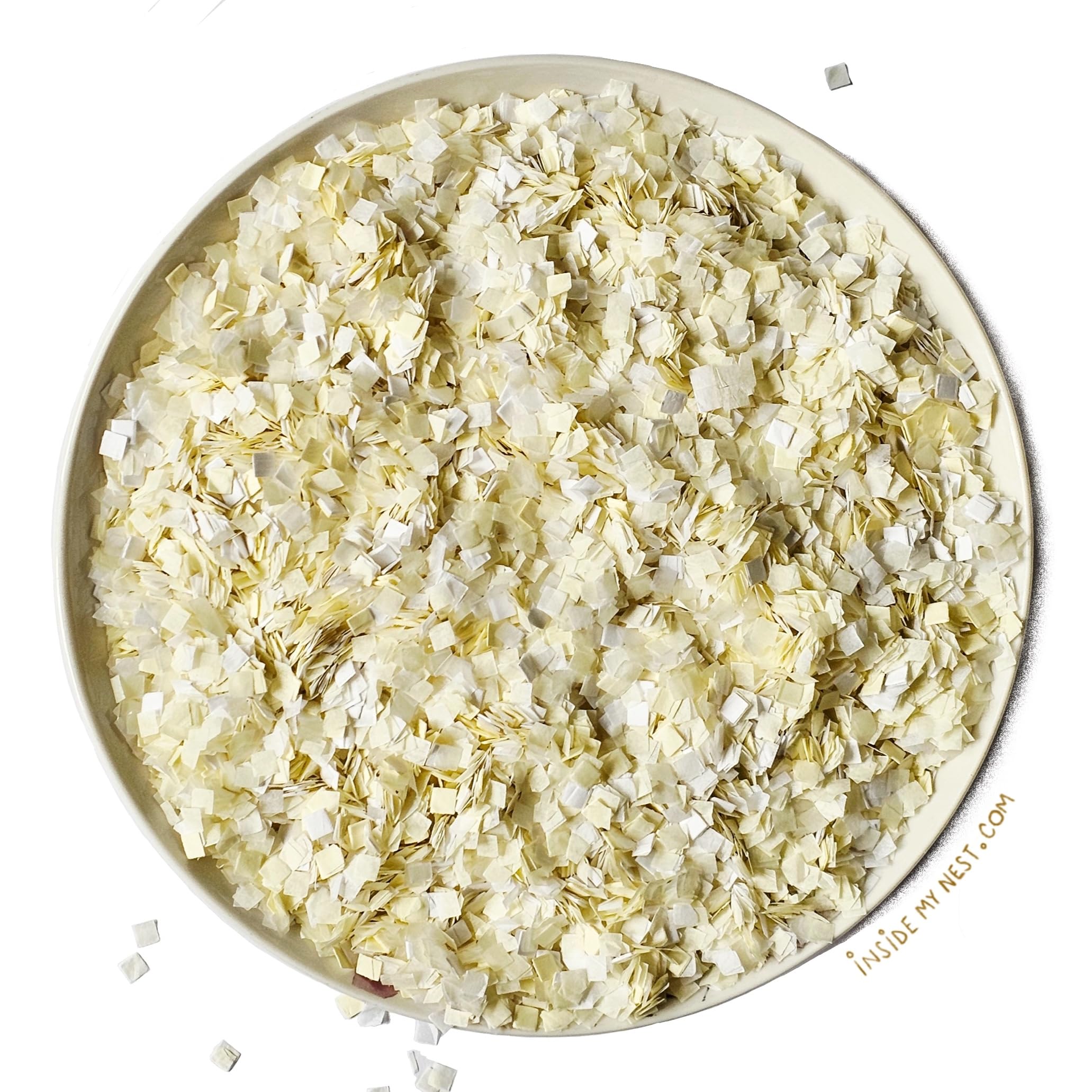 White Cream Ivory Wedding Confetti Biodegradable Eco Environmentally Friendly Tissue Paper Flower Basket Aisle Decorations Decor InsideMyNest (75g/1 litre)