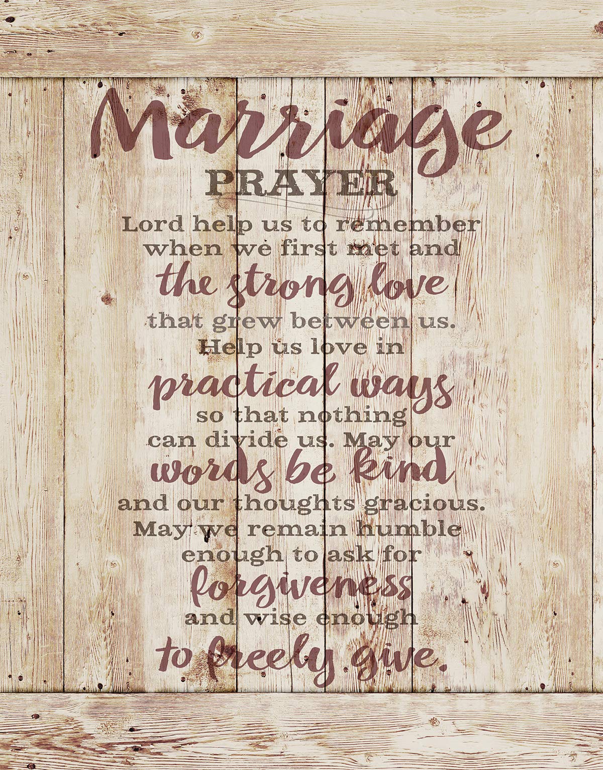 Placa de madera con frase inspiradora de matrimonio, 29,8 x 38,1 cm, marco vertical elegante, decoración para colgar en la pared | Lord, ayúdanos a recordar cuando nos encontramos por primera vez |