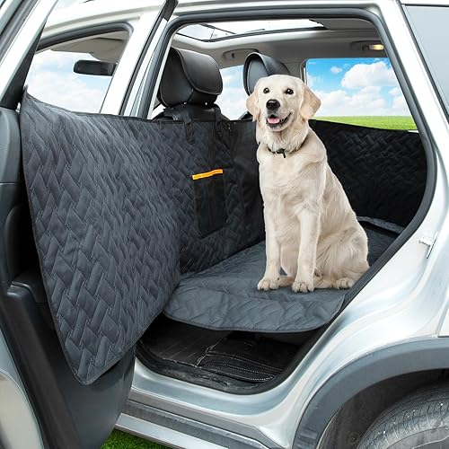 CEMOFE Asiento trasero de perro y cubierta de puerta para camión, protector de asiento trasero resistente a los arañazos para perro, protección