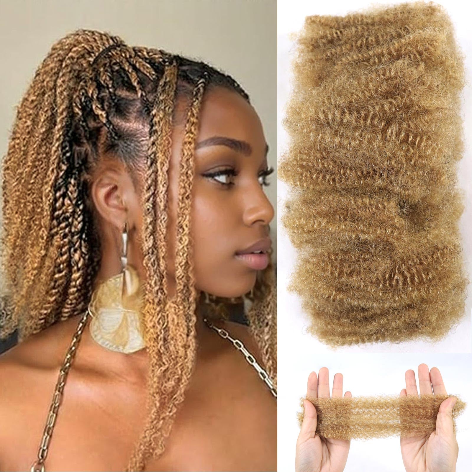 A Lot of 4 Jumbo Loop Twist Hair Extensions Color 27 27/613 Boho Knotless Braids! ? | 27 613 knotless braids  main image 2