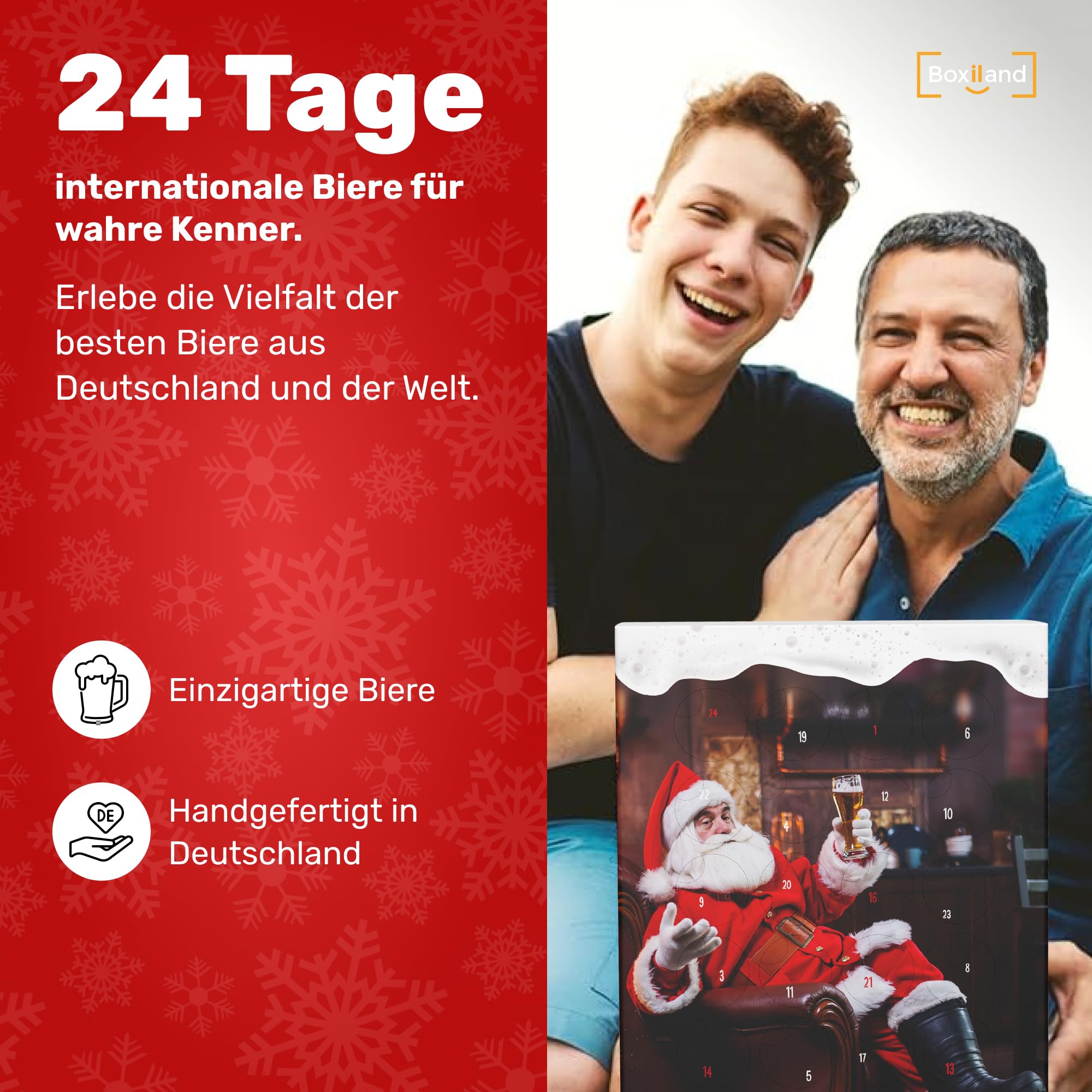 UMBRELLA® Calendario de Adviento de Cerveza 2025 - Cervezas de Todo el Mundo - Calendario de Navidad de Alcohol Original para Hombres (24 x 0,33 L)