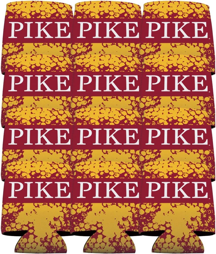 VictoryStore Can and Beverage Coolers - Pi Kappa Alpha, Pike Design, Set of 12