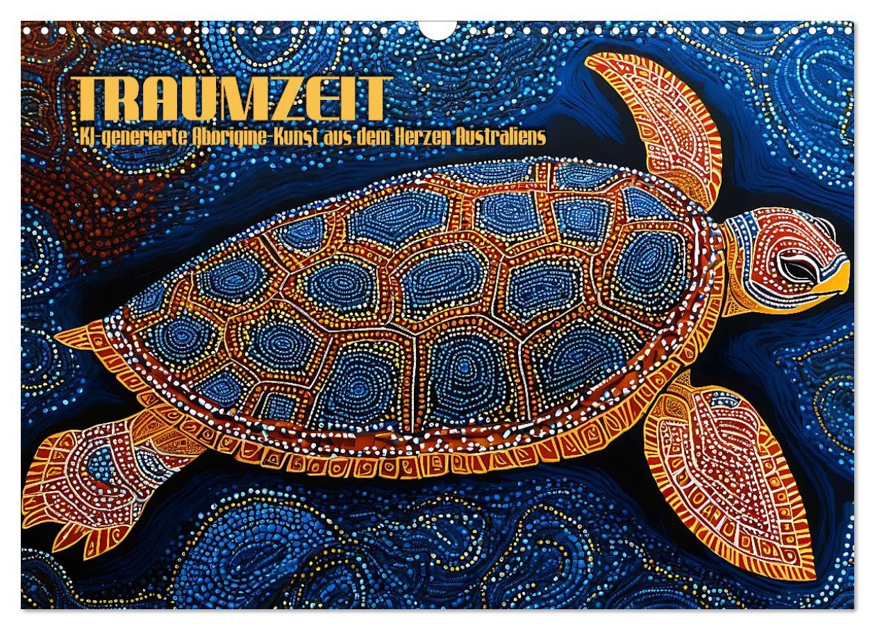 Dreamtime - AI-generated Aboriginal art from the heart of Australia UK-Version (Wall Calendar 2026 DIN A3 Landscape), CALVENDO 12 Month Wall Calendar โ image 1