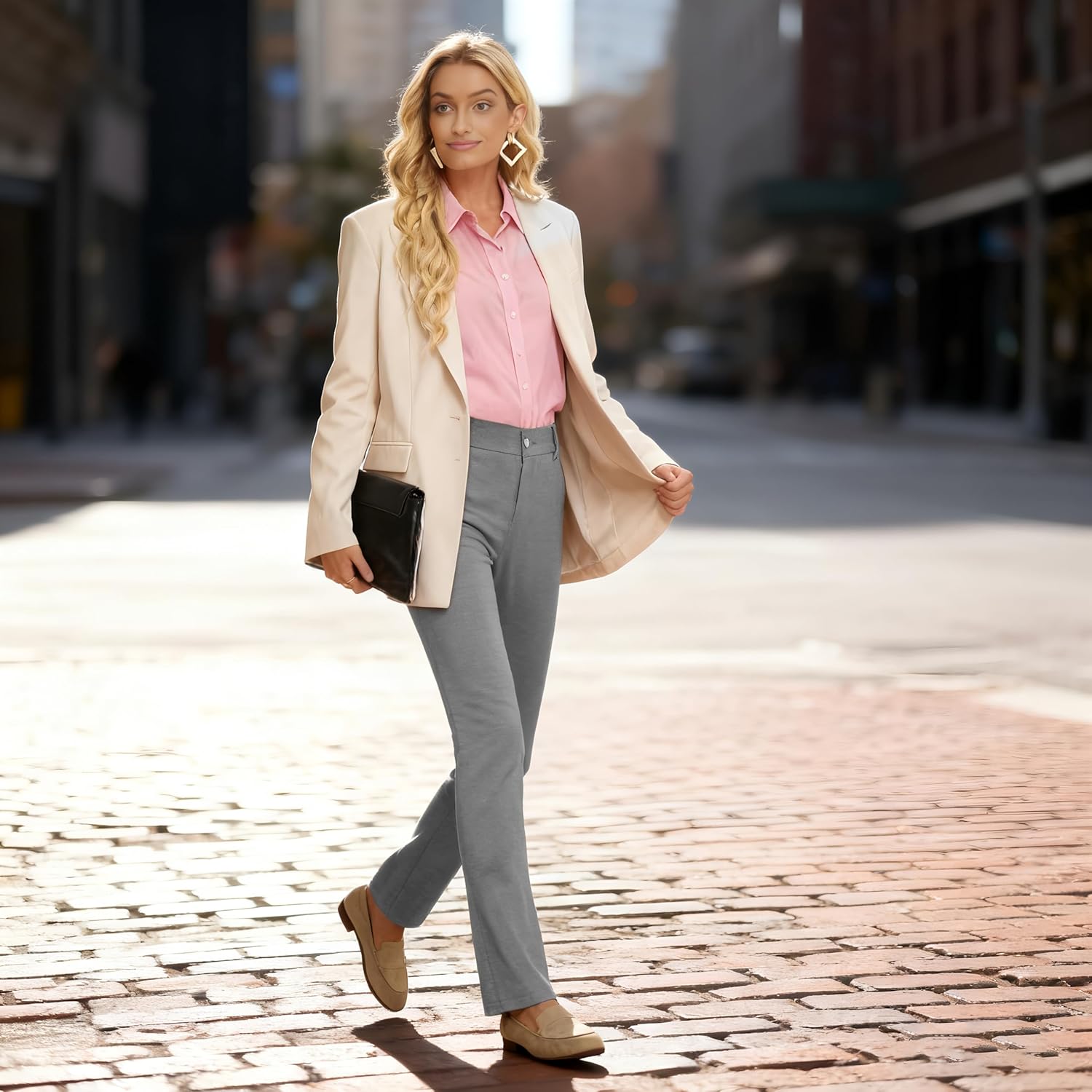 iChosy Women's Ease into Comfort Barely Bootcut Stretch Dress Pants - Image 9